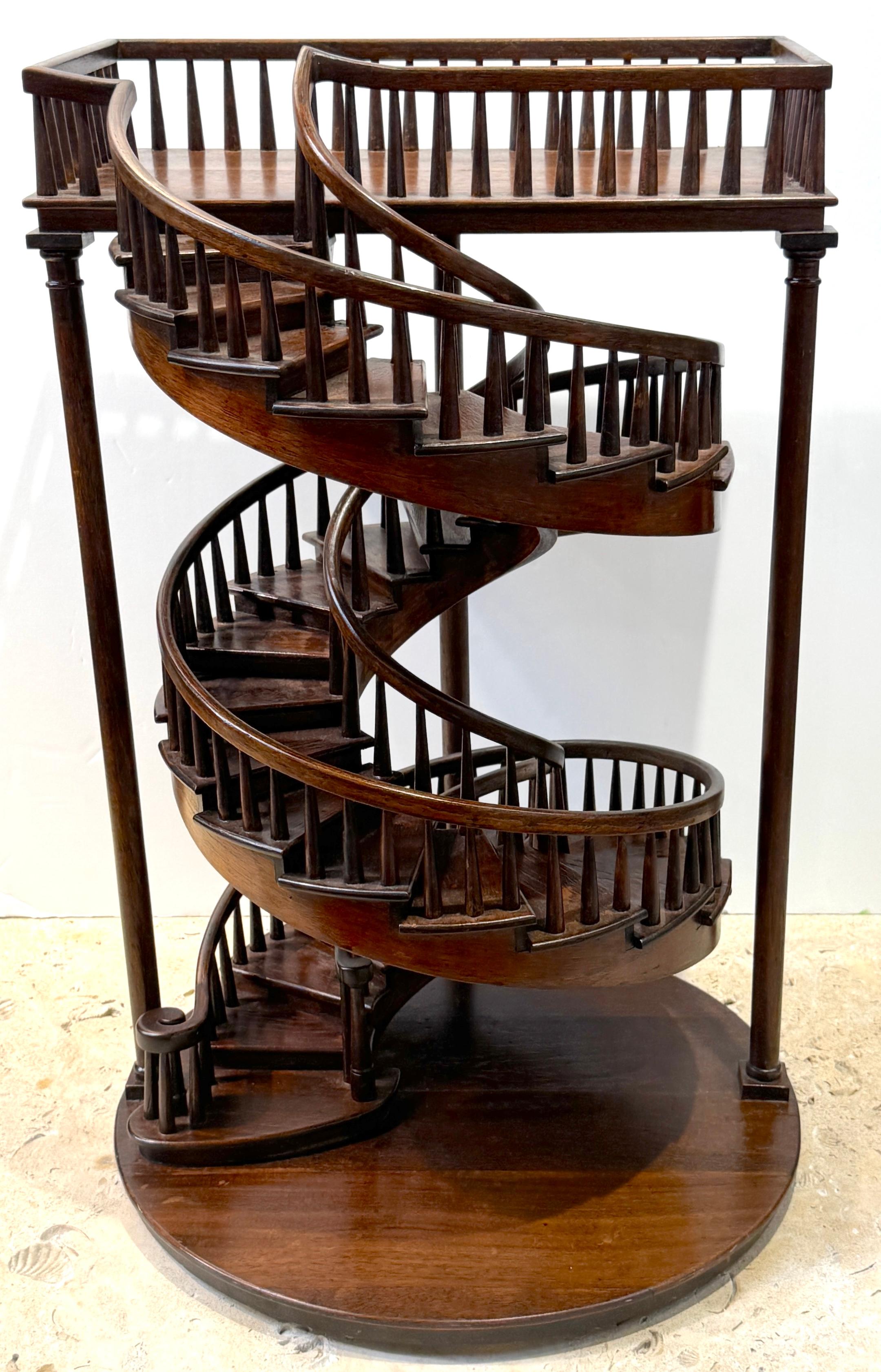 Georgian-Style Architectural Model of a Grand Spiral Staircase For Sale 1