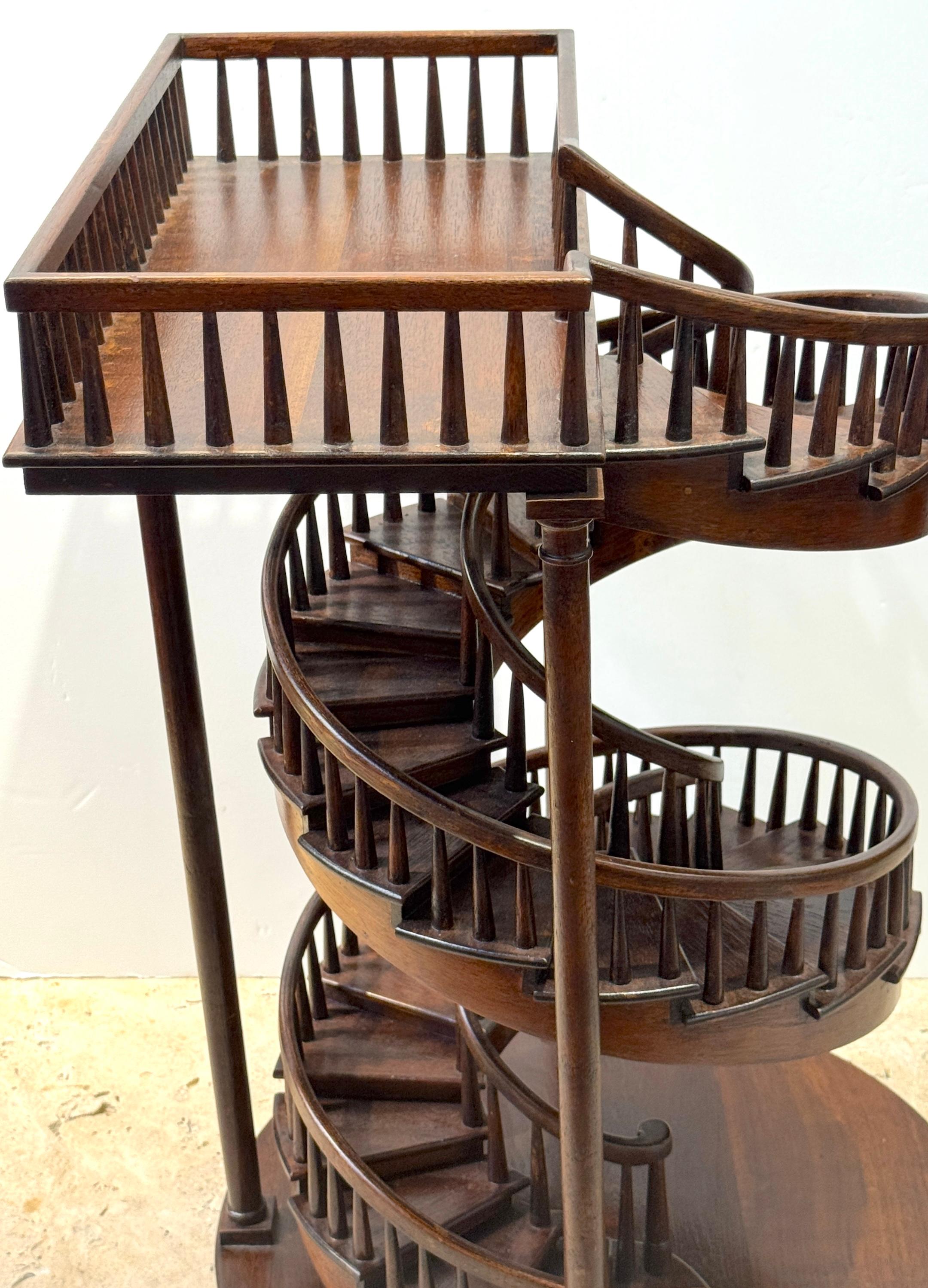 Georgian-Style Architectural Model of a Grand Spiral Staircase For Sale 2