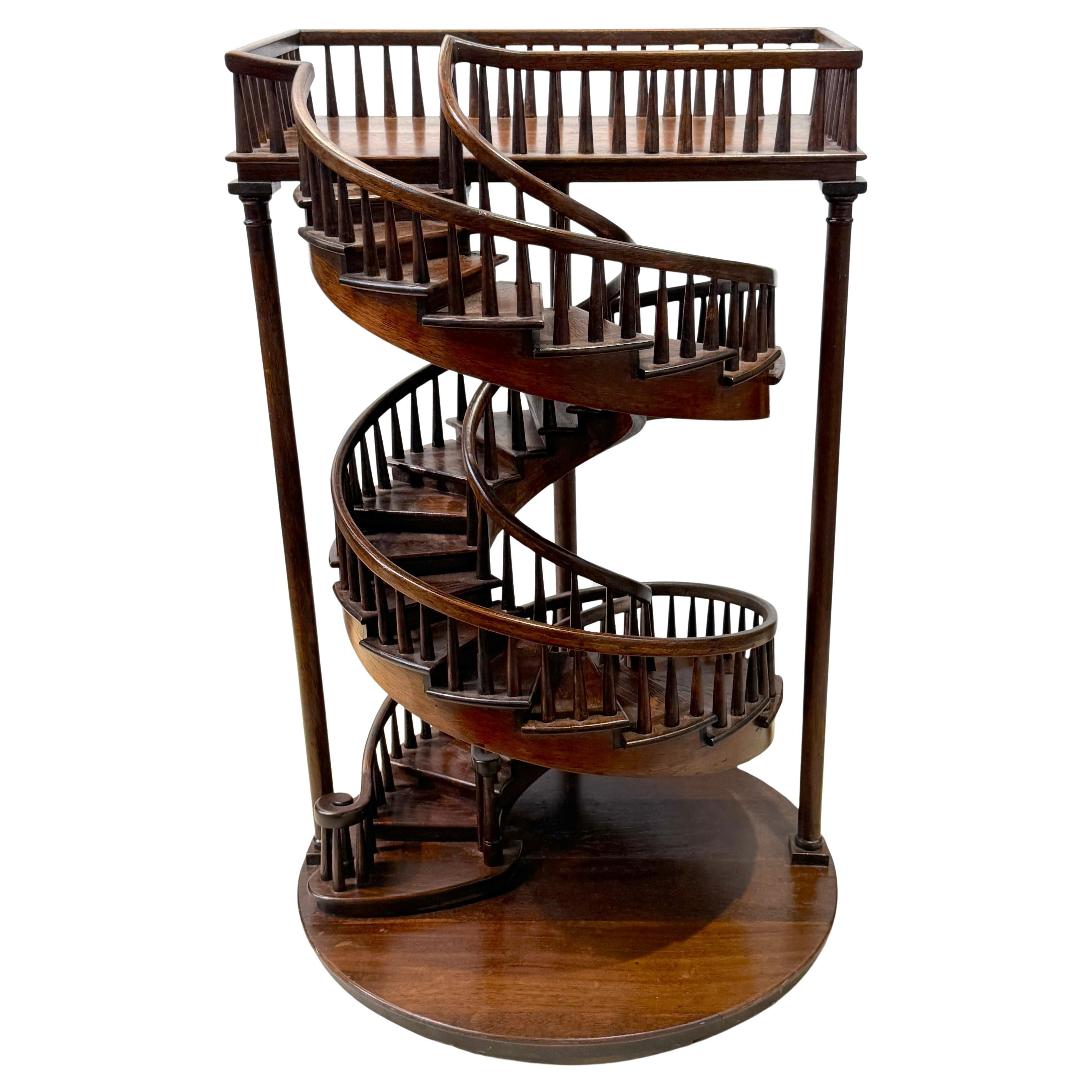 Georgian-Style Architectural Model of a Grand Spiral Staircase For Sale