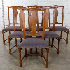 Georgian Style Baker Dining Chairs w/Solid Splat & Turned Front Legs Set of 6
