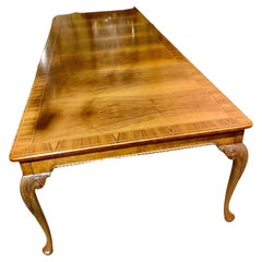 Vintage Georgian-Style Banded Walnut Dining Table