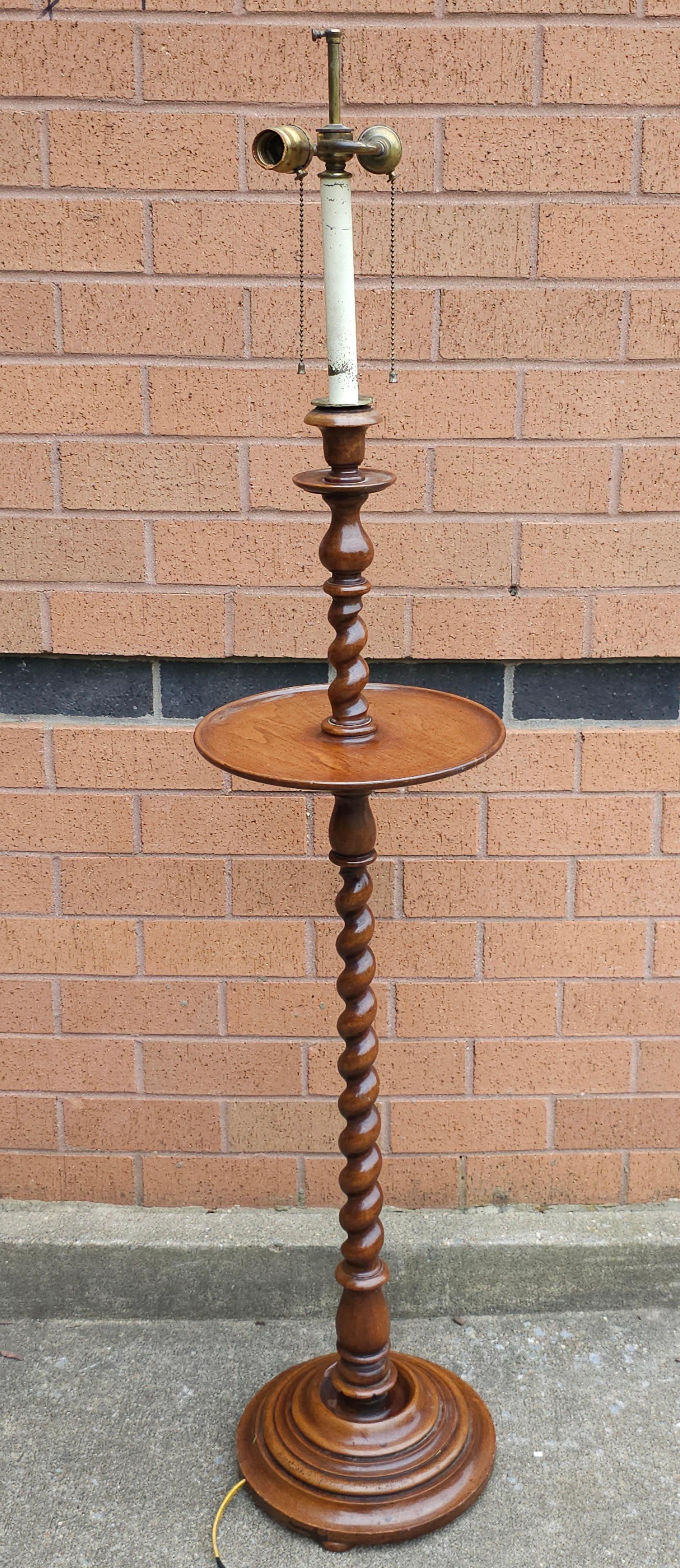 Georgian Style Barley Twist Walnut Floor Lamp with Table
Measures Lamp stands 50