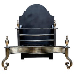 Georgian Style Brass and Steel Fire Grate