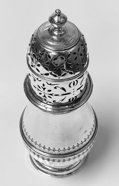 Georgian Style Britannia Standard Silver Caster Muffineer London 1909 C.S.Harris
