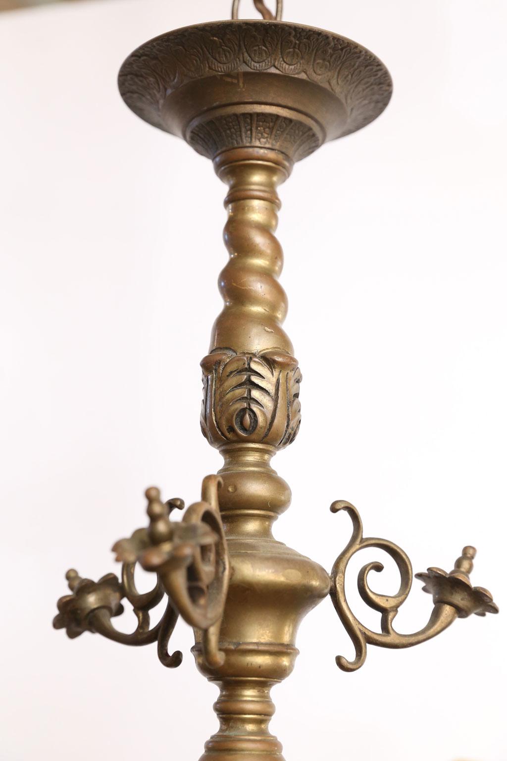 Cast Flemish-Baroque Style Bronze Chandelier