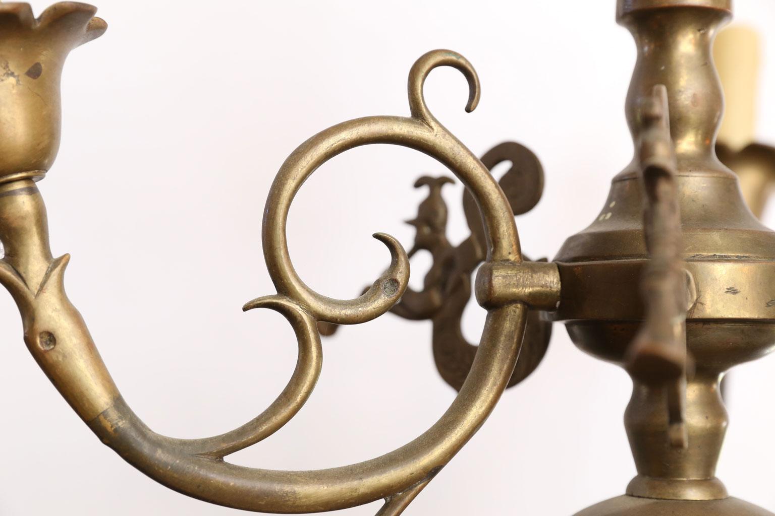 Mid-20th Century Flemish-Baroque Style Bronze Chandelier