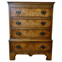 Georgian Style Bur Walnut Chest on Chest
