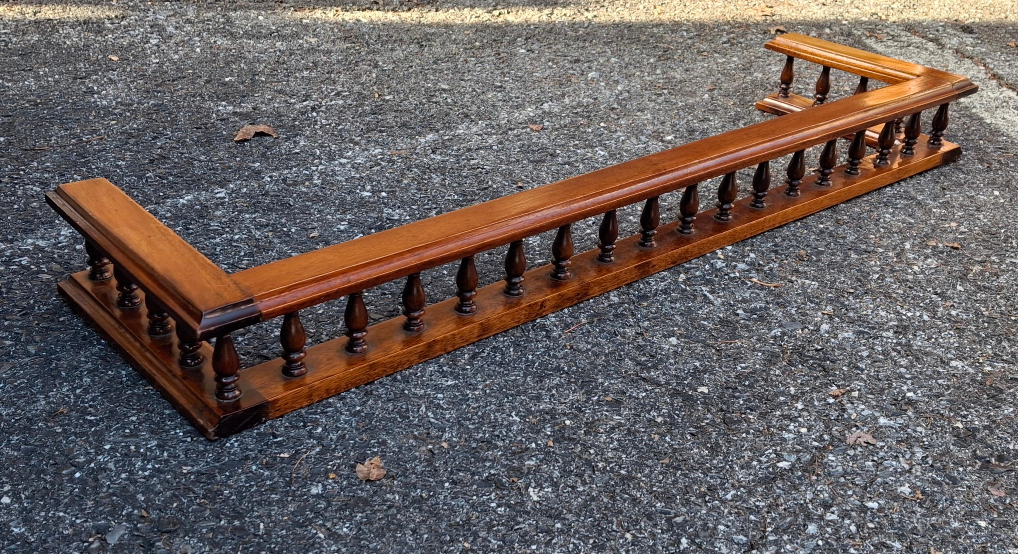 Georgian Style Carved Mahogany Fireplace Gallery Fender For Sale 1