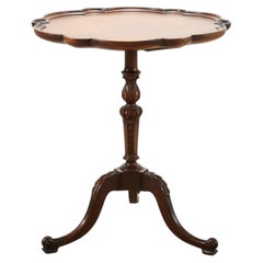 Georgian Style Carved Mahogany Pie Crust Tripod Drinks Table