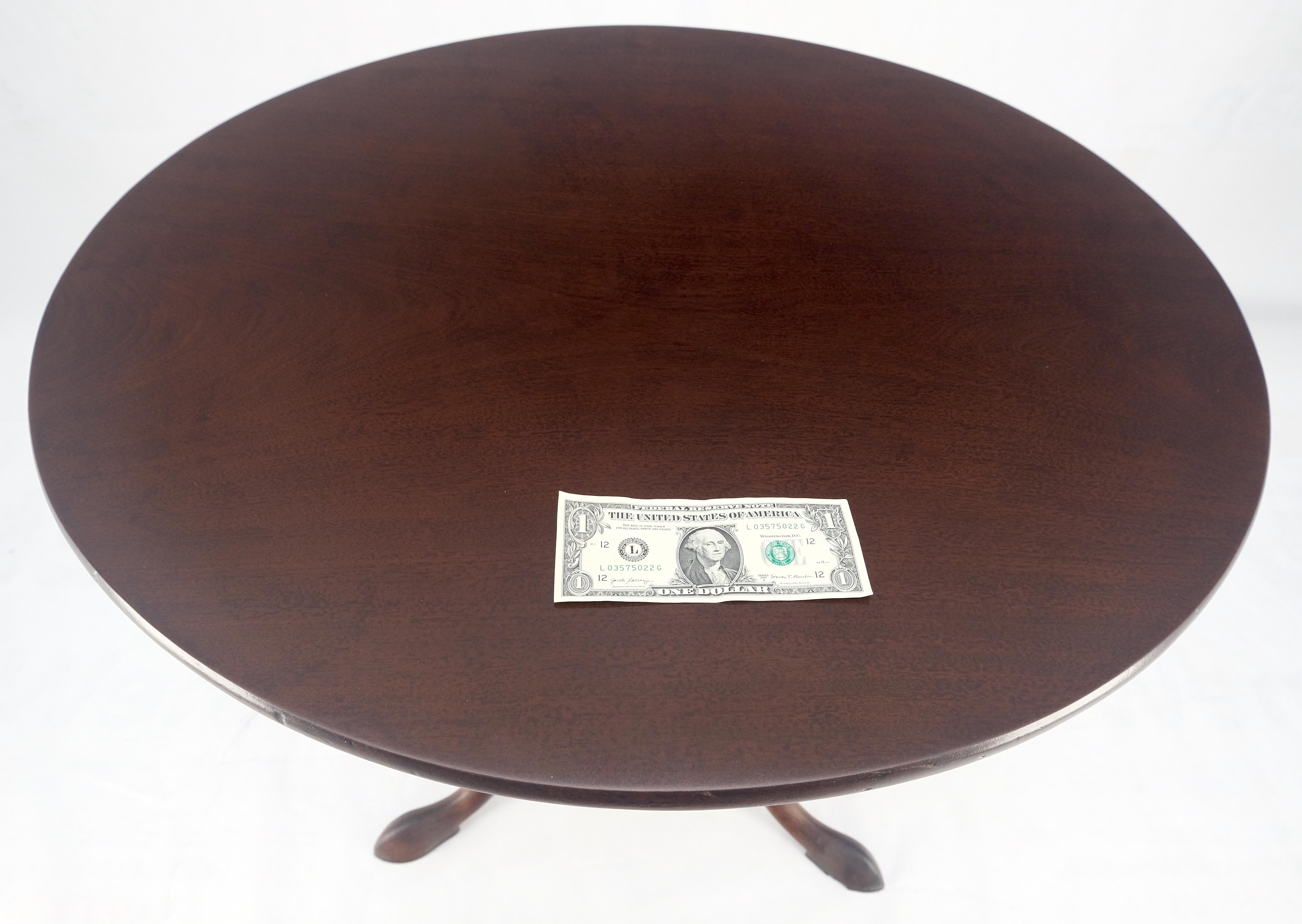 Georgian Style Carved Mahogany Tripod Base Tilt Top Carved Lamp Breakfast Table For Sale 10