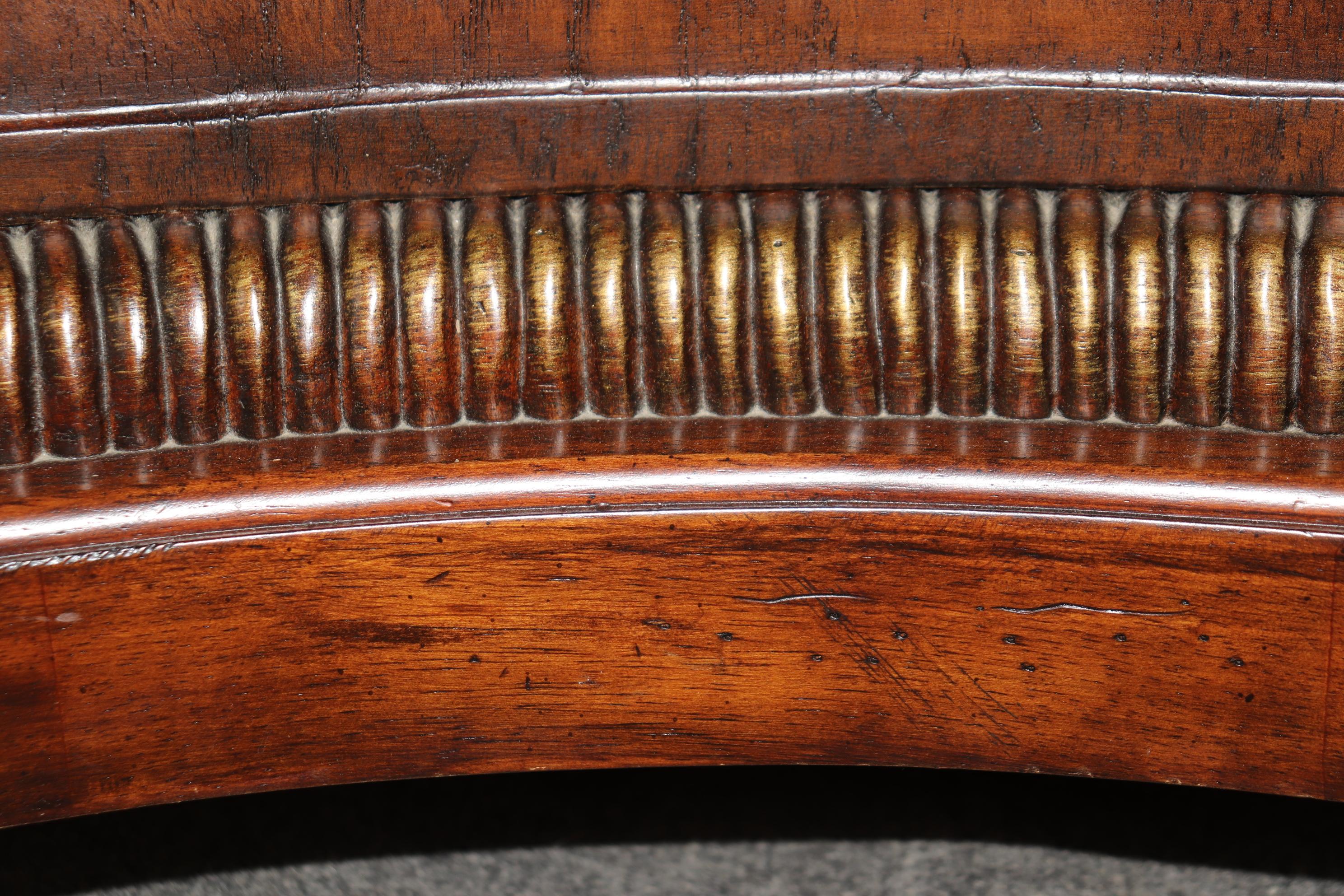 Maitland Smith Quality Carved Georgian Style Center Table With Gold Gilt Accents For Sale 6