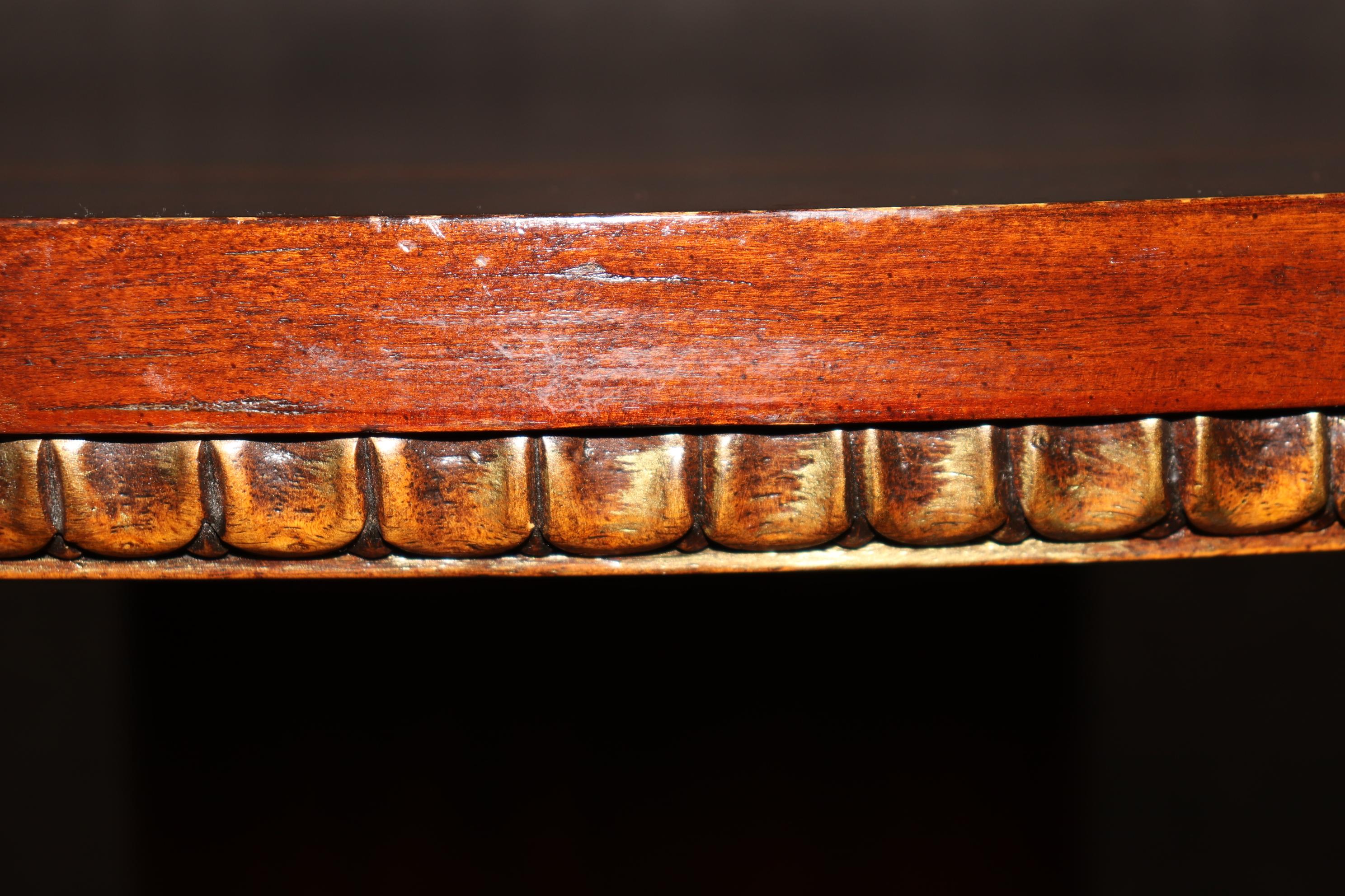Maitland Smith Quality Carved Georgian Style Center Table With Gold Gilt Accents For Sale 7