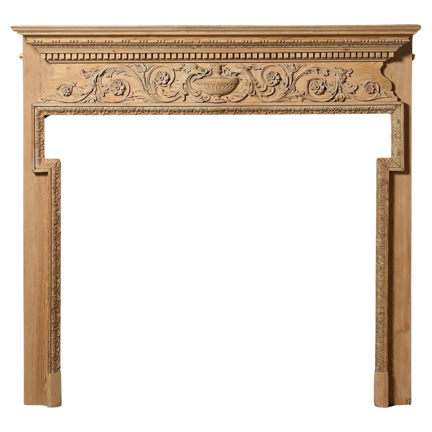 Georgian Style Carved Pine Fire Surround