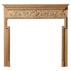 Used Georgian Style Carved Pine Fire Surround