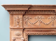 Georgian Style Carved Pine Mantel