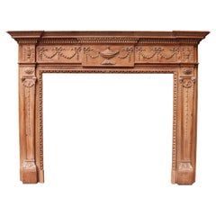 Georgian Style Carved Pine Mantel