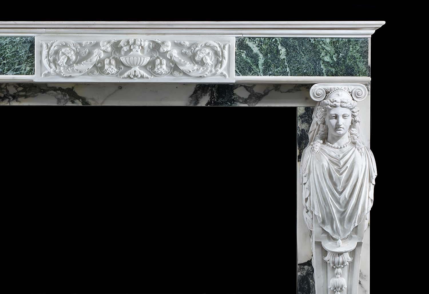 20th Century Georgian Style Caryatid Fireplace