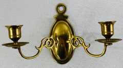 Georgian Style Cast Brass candle Holder Wall Sconce, a Pair