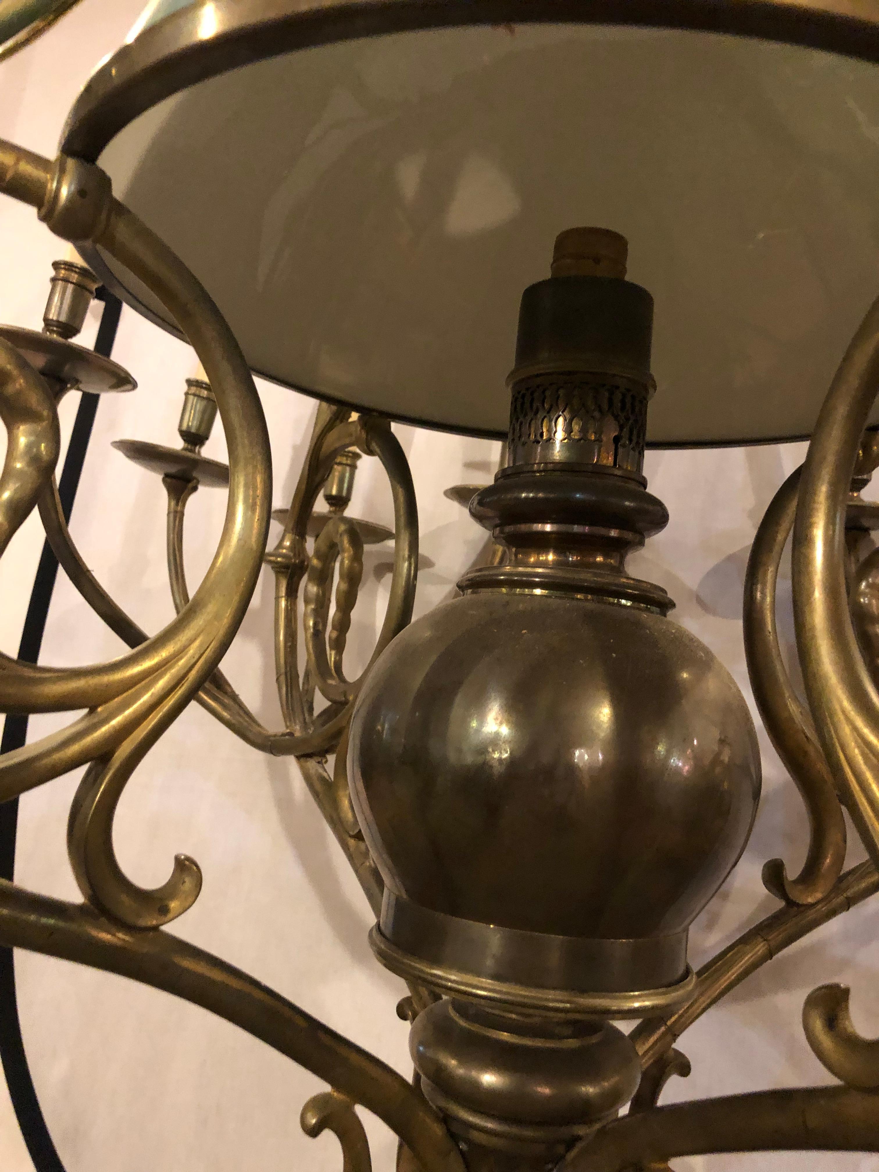 Georgian Style Chandelier with a Globe Centre Matching Chain and Canopy For Sale 4