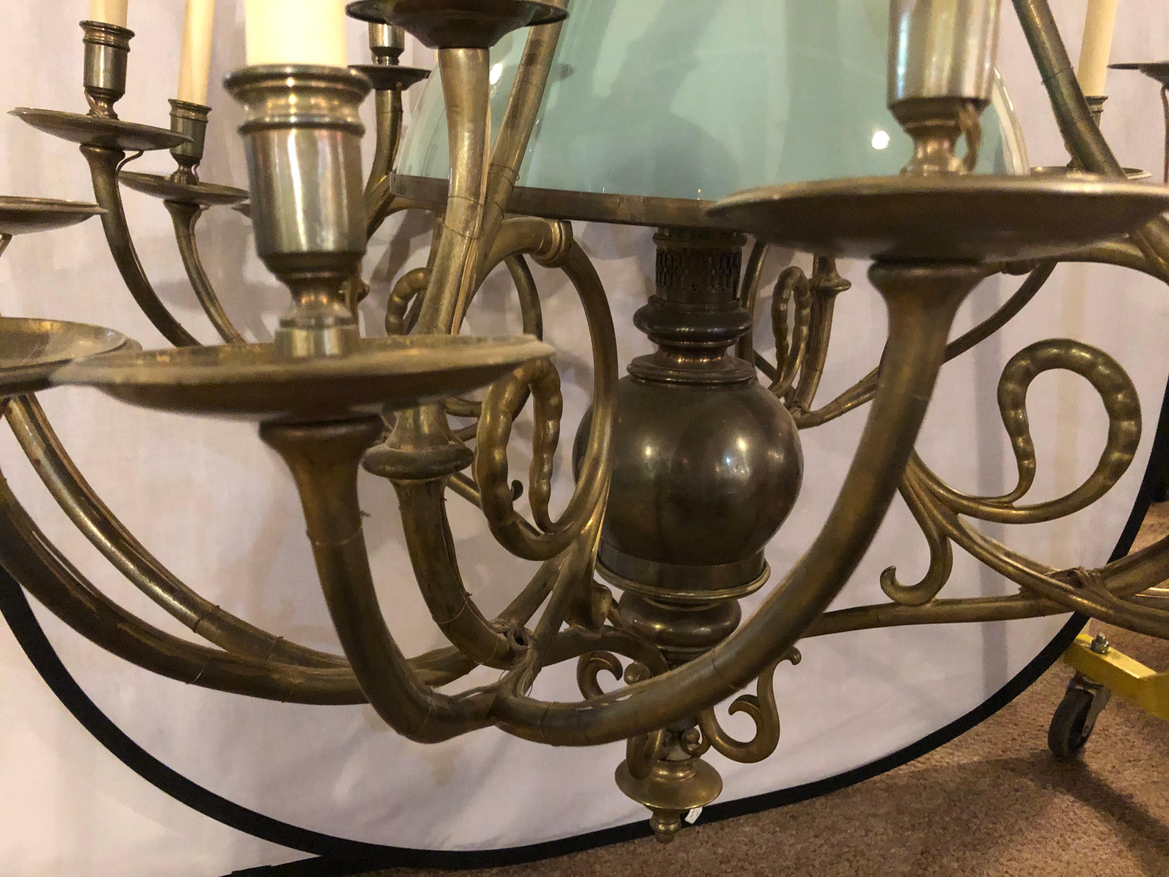 Georgian Style Chandelier with a Globe Centre Matching Chain and Canopy For Sale 5