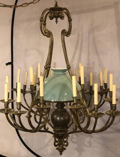 Georgian Style Chandelier with a Globe Centre Matching Chain and Canopy