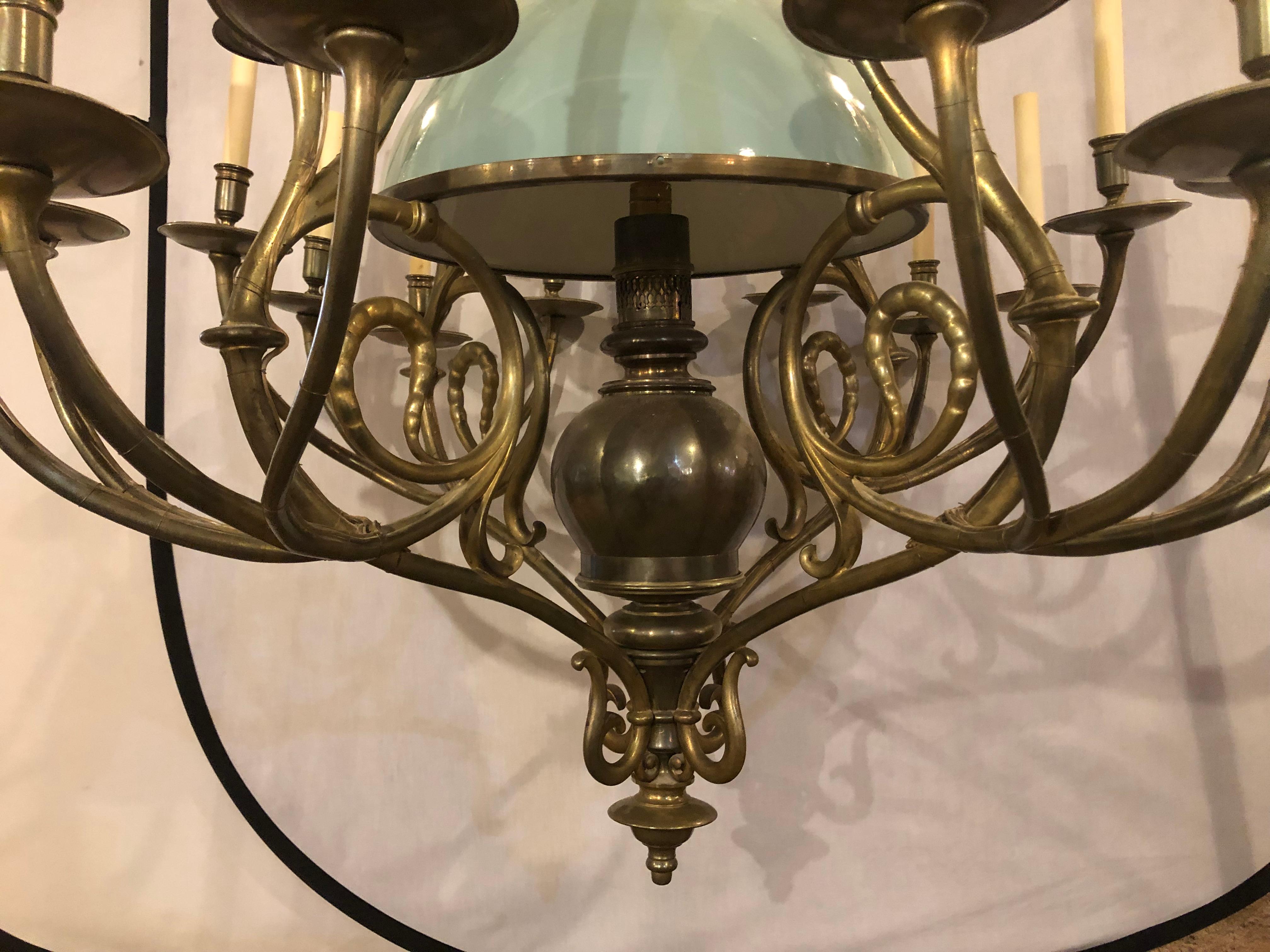 Georgian Style Chandelier with a Globe Centre Matching Chain and Canopy For Sale 2