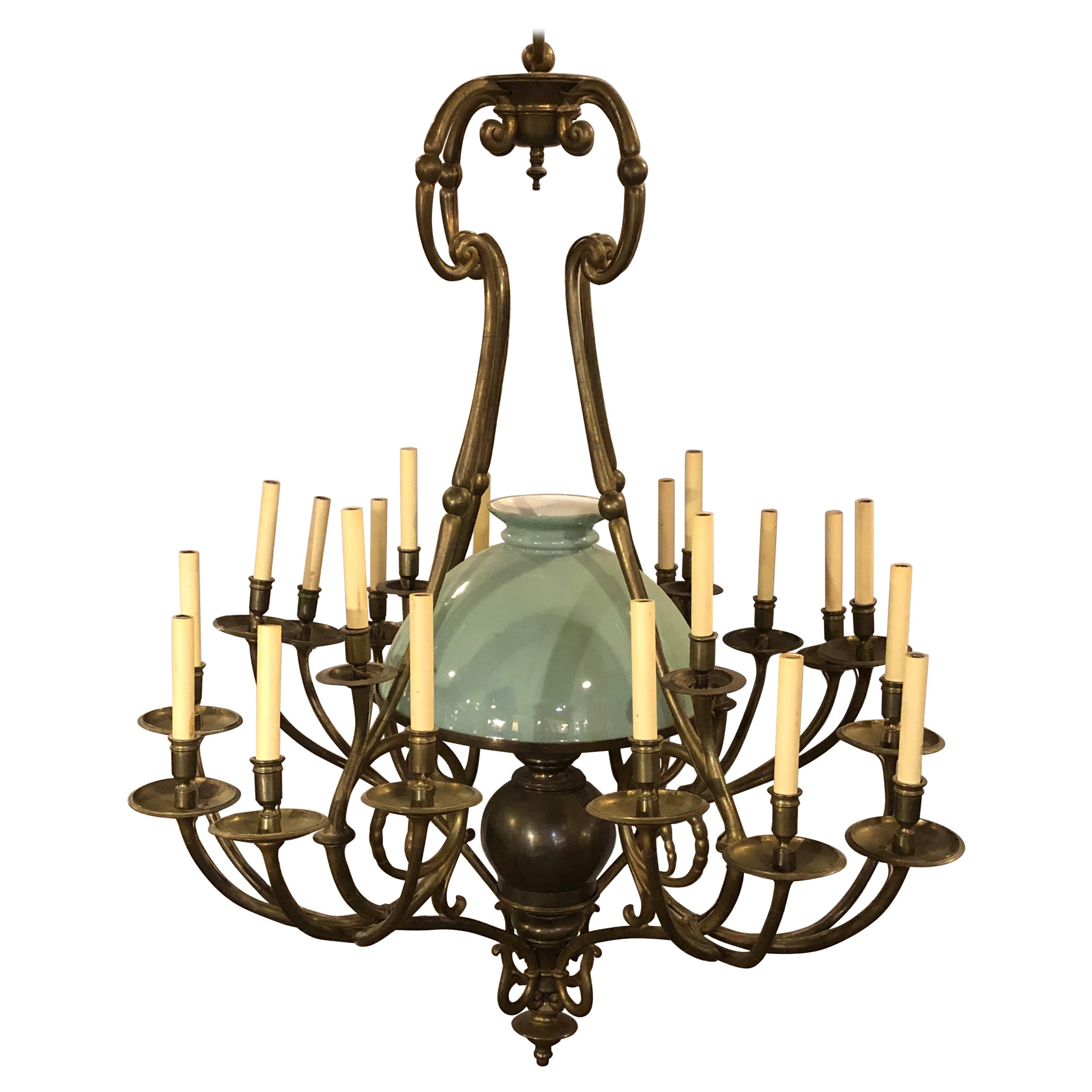 Georgian Style Chandelier with a Globe Centre Matching Chain and Canopy