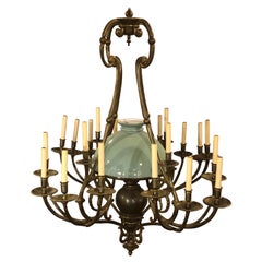 Antique Georgian Style Chandelier with a Globe Centre Matching Chain and Canopy