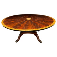 Georgian Style Circular Dining Table, Flame Mahogany