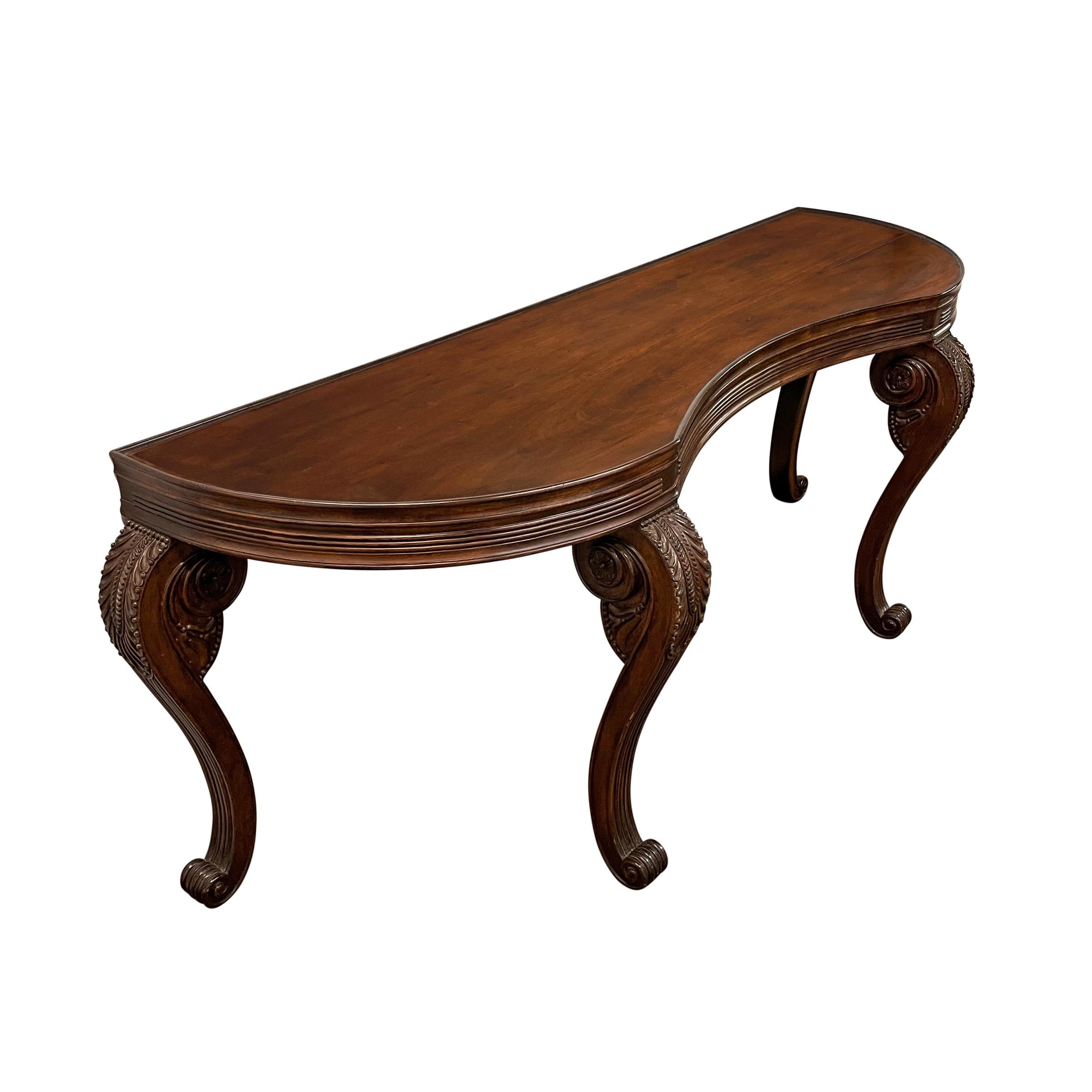 Hand-Carved Georgian-Style Console Table For Sale