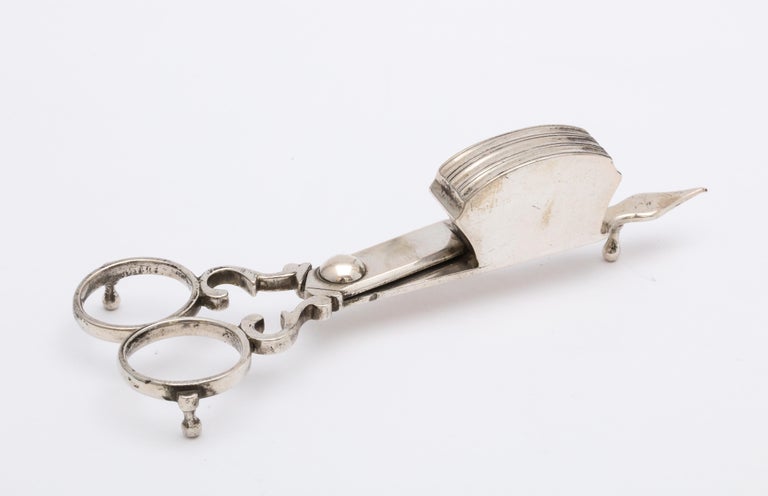 Georgian-Style Continental Silver '.800' Austrian Candle Wick Cutter or Snuffer For Sale 1