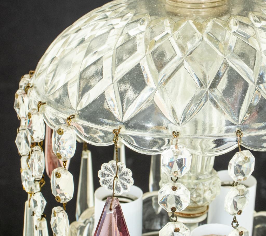 Georgian Style Cut Glass Three Light Bell Lantern In Good Condition For Sale In New York, NY