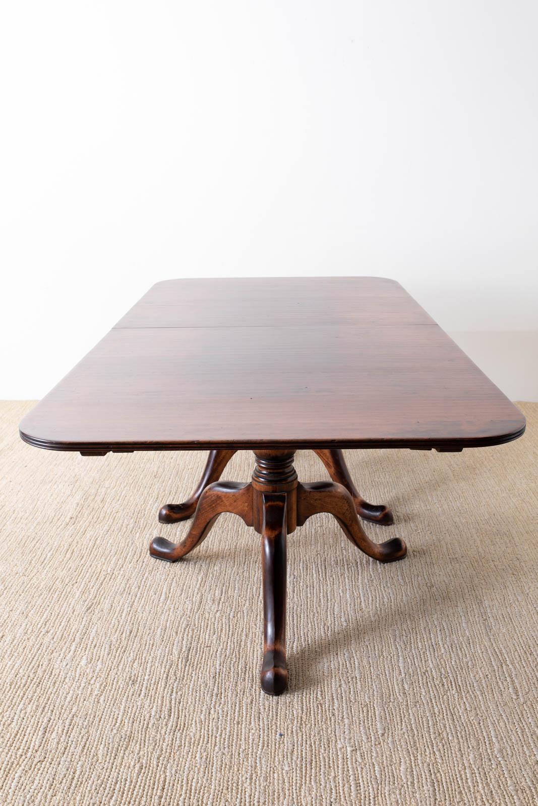 Hand-Crafted Georgian Style Double Pedestal Walnut Dining Table