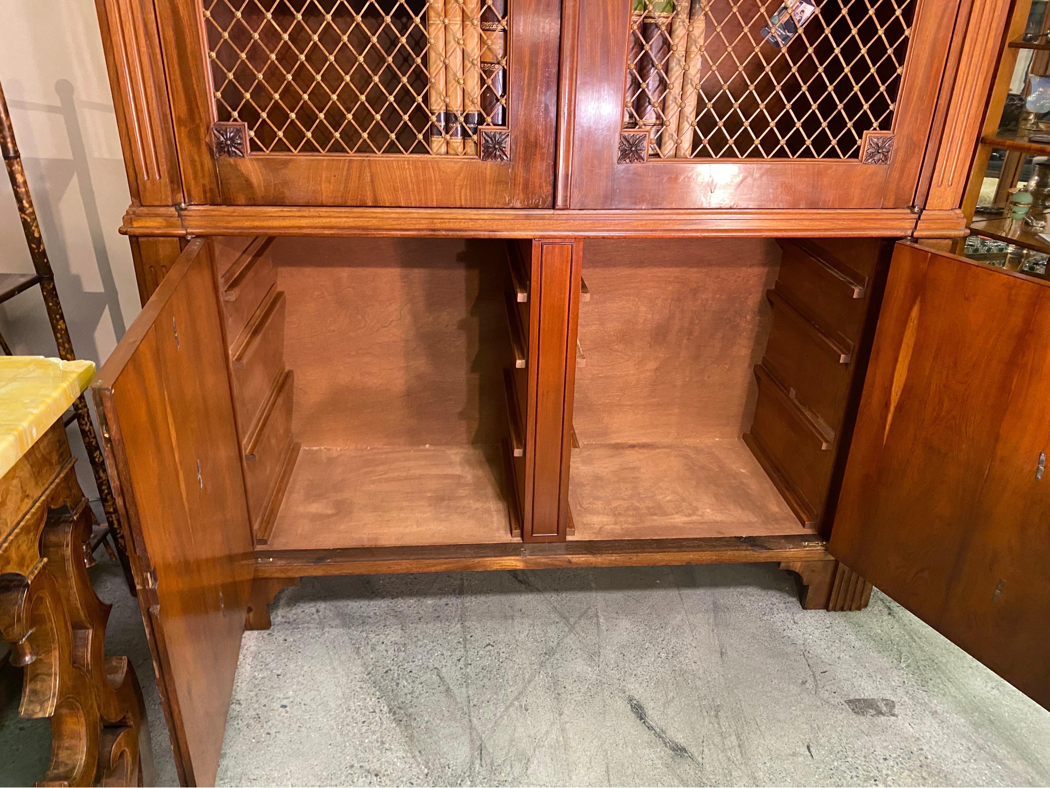 Georgian Style Dutch Mahogany Cabinet with Sliding Faux Book Safe For Sale 6