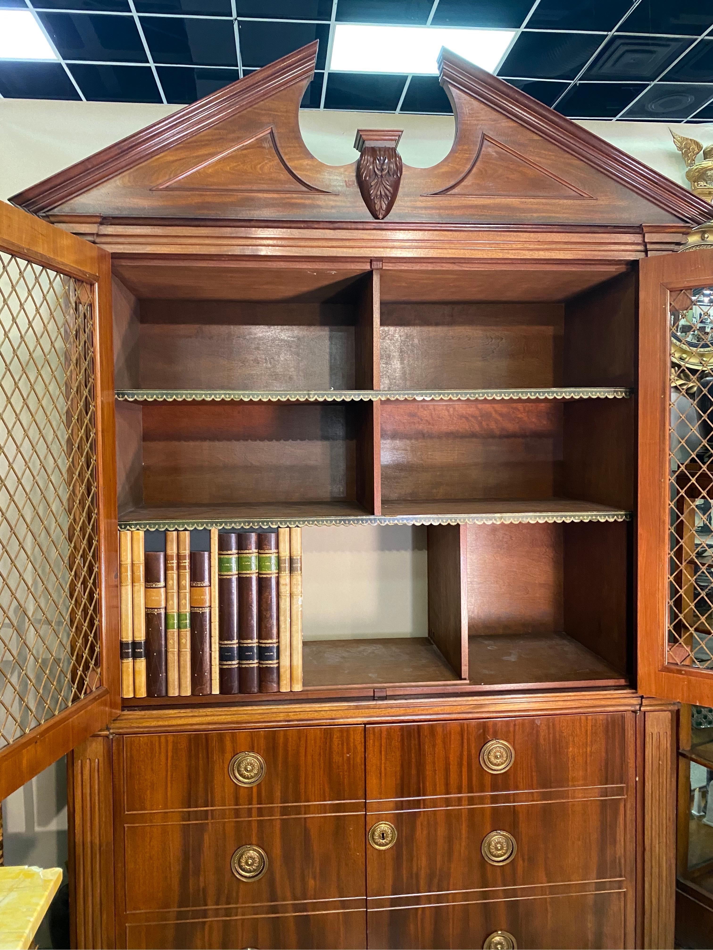 Georgian Style Dutch Mahogany Cabinet with Sliding Faux Book Safe For Sale 2