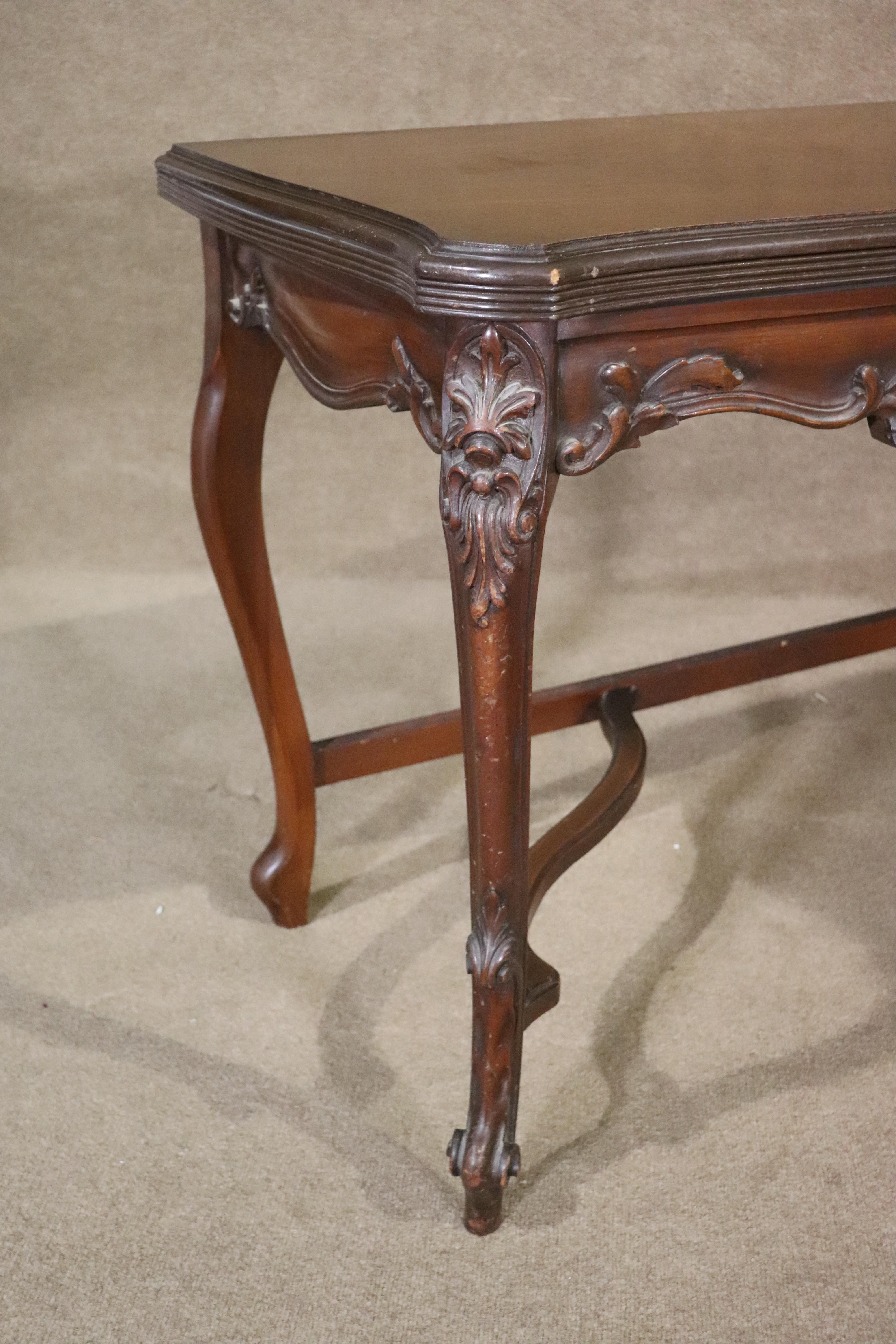 Wood Georgian Style Extending Console Table For Sale