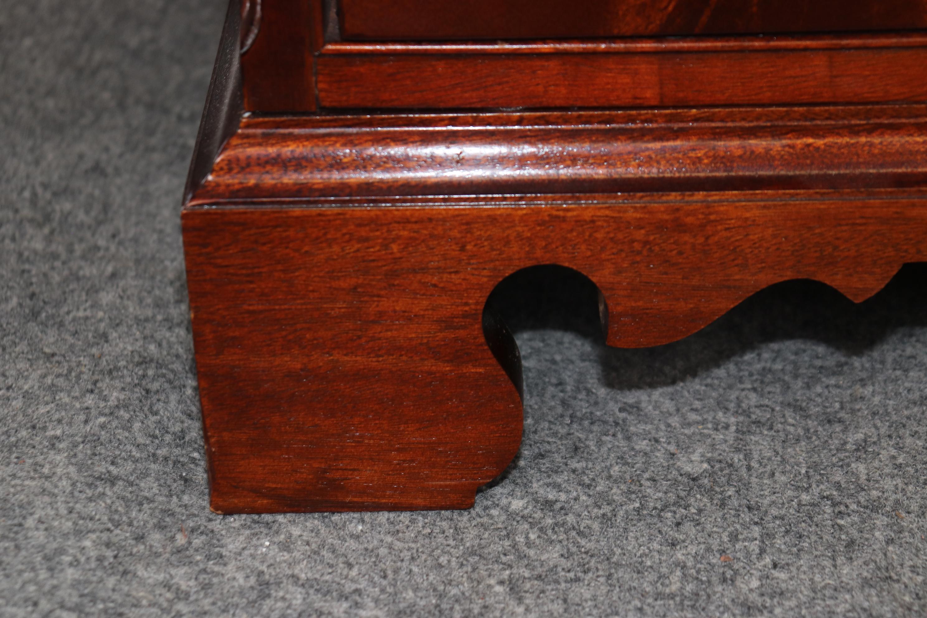 Georgian Style Flame Mahogany and Brass Nightstand  Chest by Hickory Chair For Sale 3