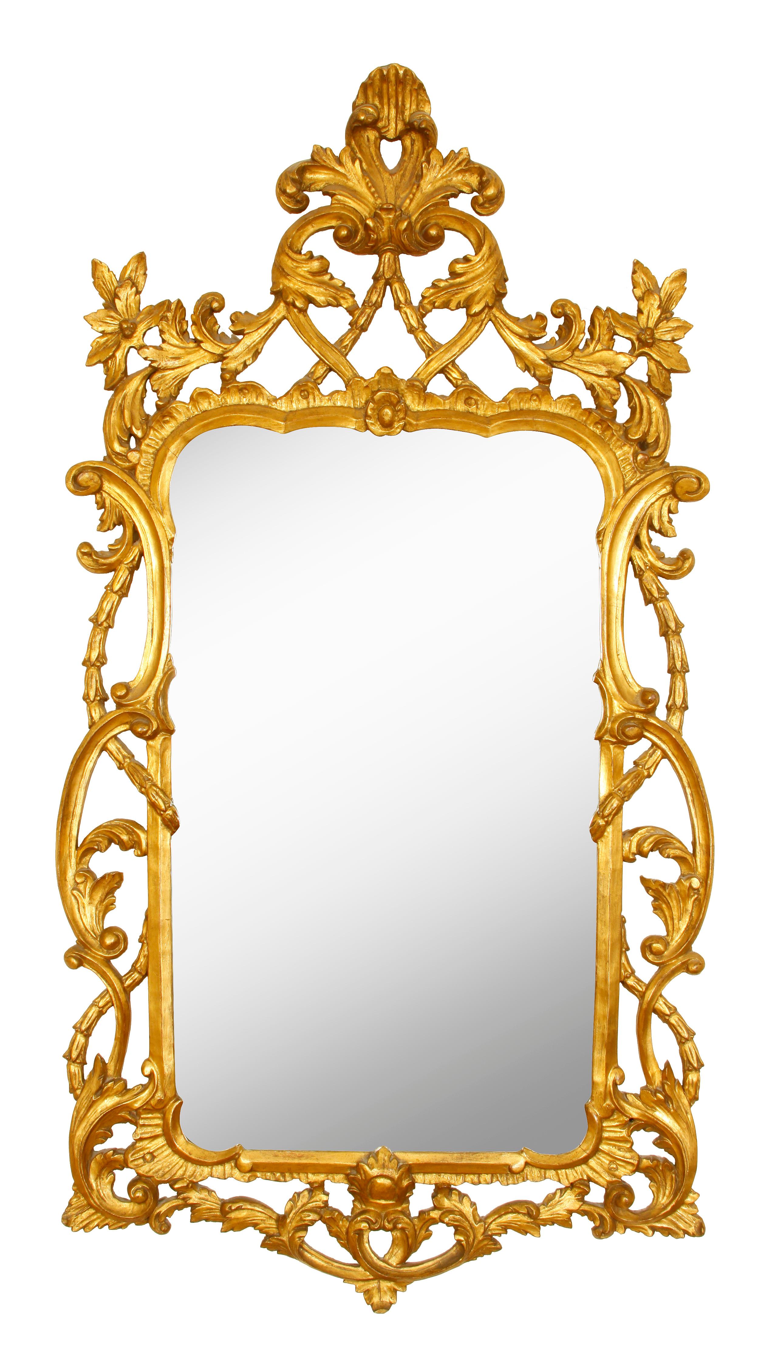 Georgian Style Giltwood Carved Mirror In Good Condition In Locust Valley, NY