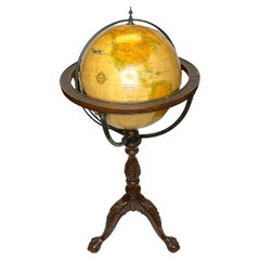 Georgian Style Globe on Carved Wood Stand