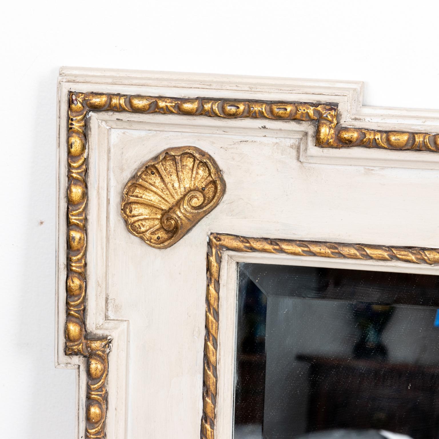 English Georgian Style Grey and Gold Mirror For Sale