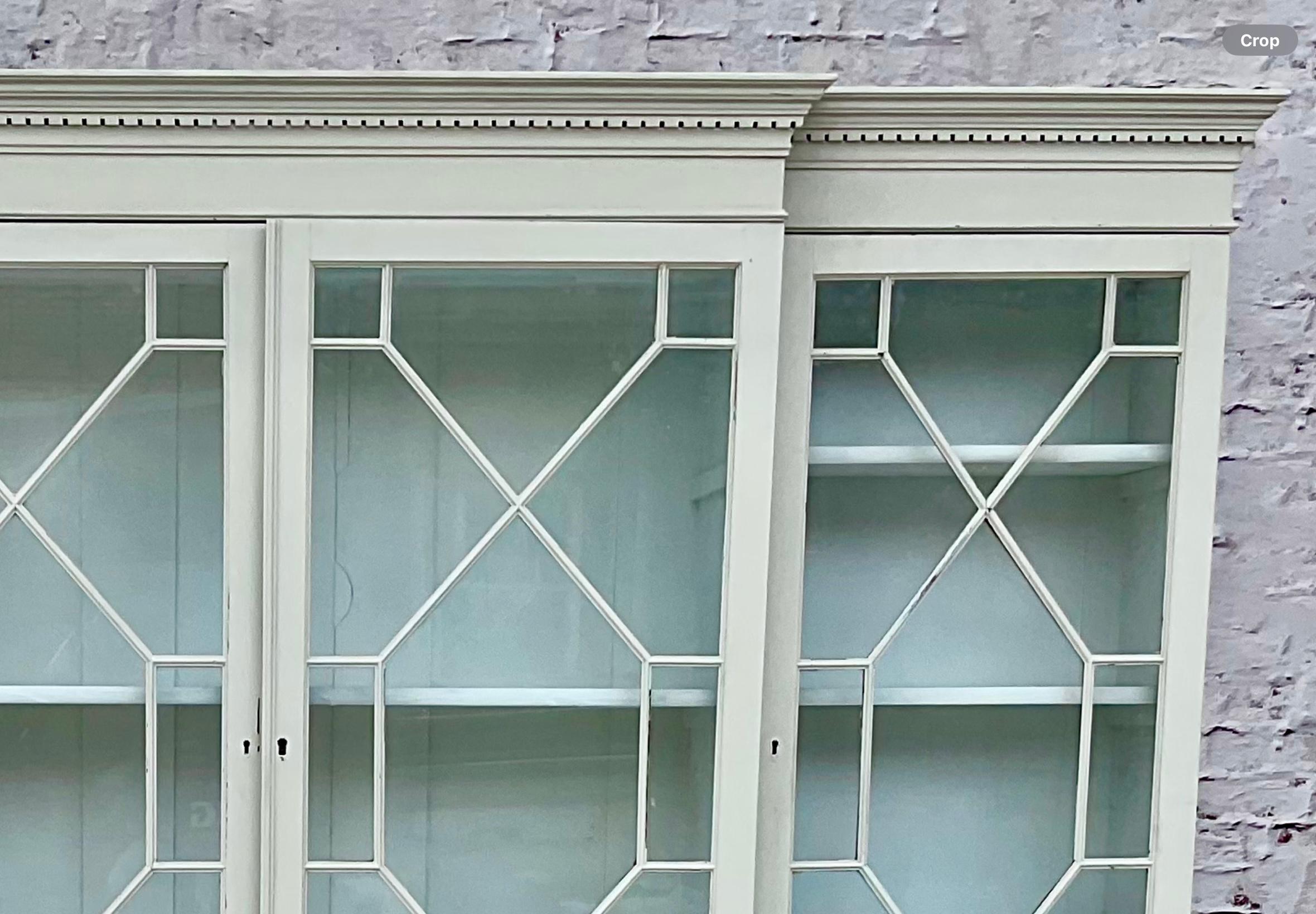 Georgian Style Grey Painted Breakfront Book Case 2