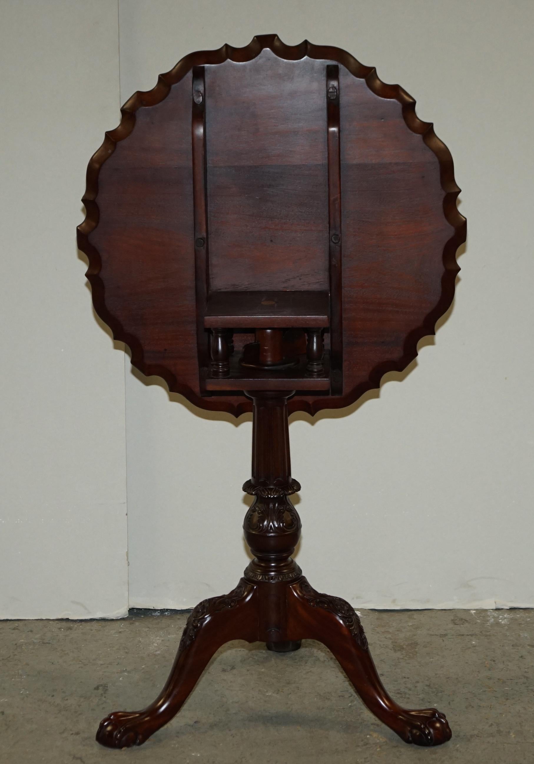 Georgian Style Hardwood Tilt Top Tripod Table With Claw & Ball Feet For Sale 13