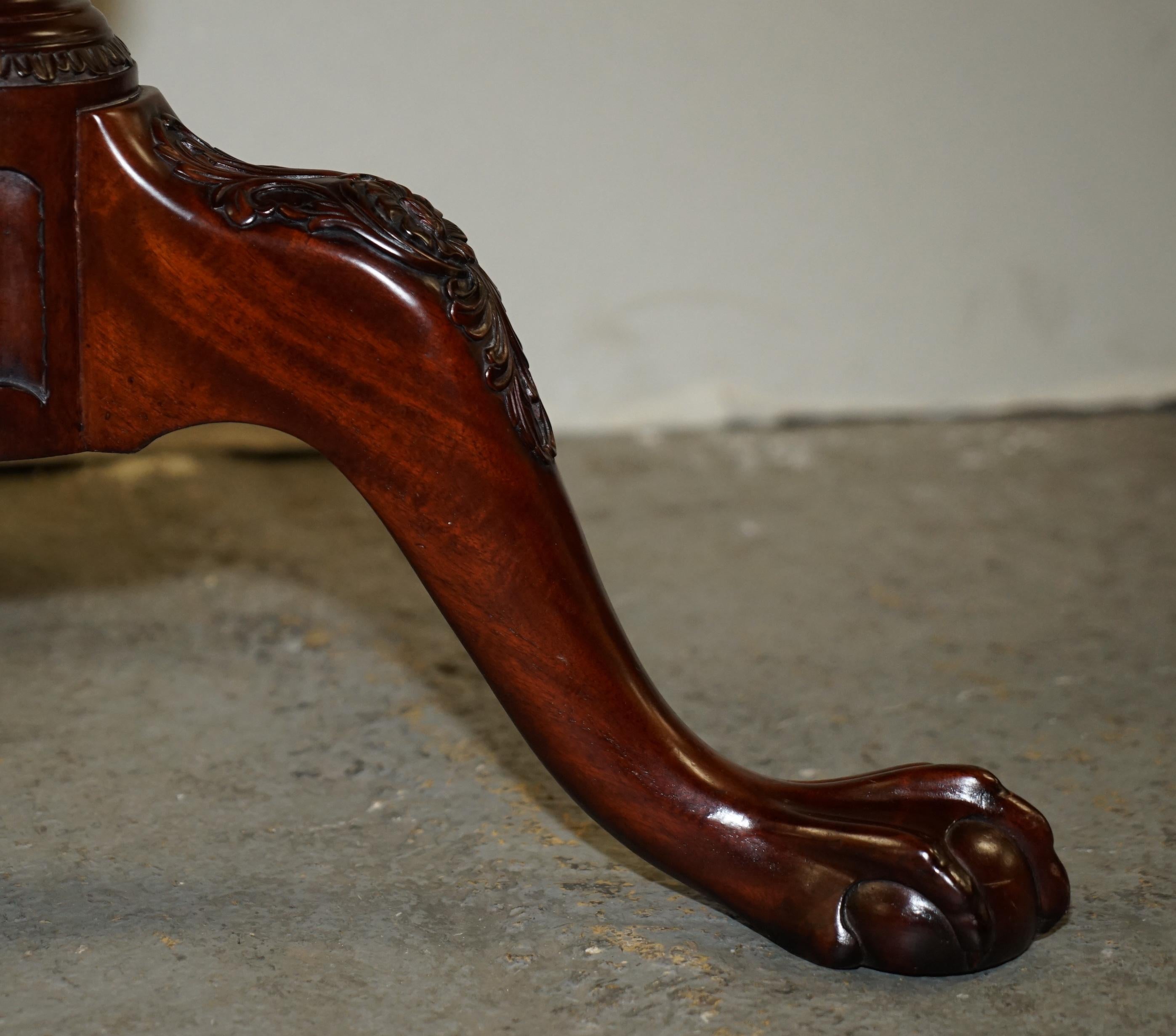 Georgian Style Hardwood Tilt Top Tripod Table With Claw & Ball Feet For Sale 4