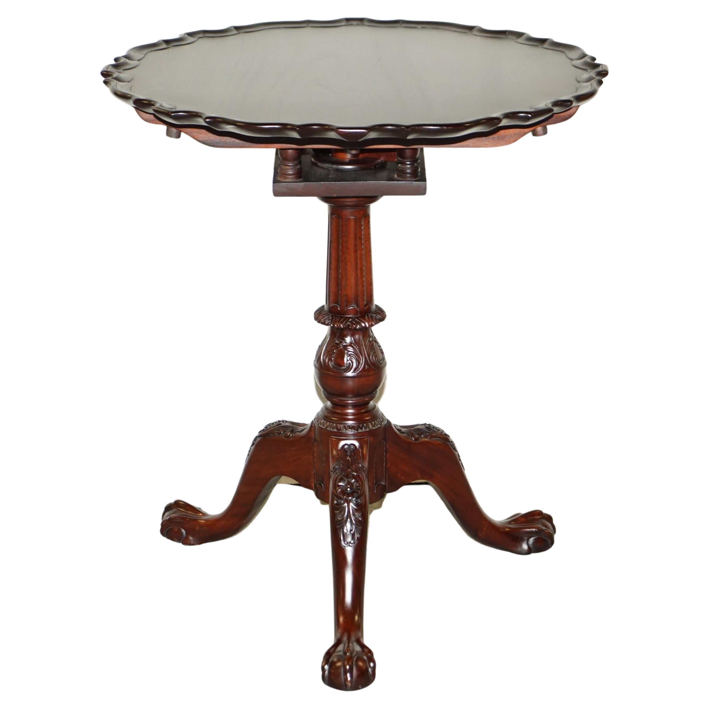 Georgian Style Hardwood Tilt Top Tripod Table With Claw & Ball Feet