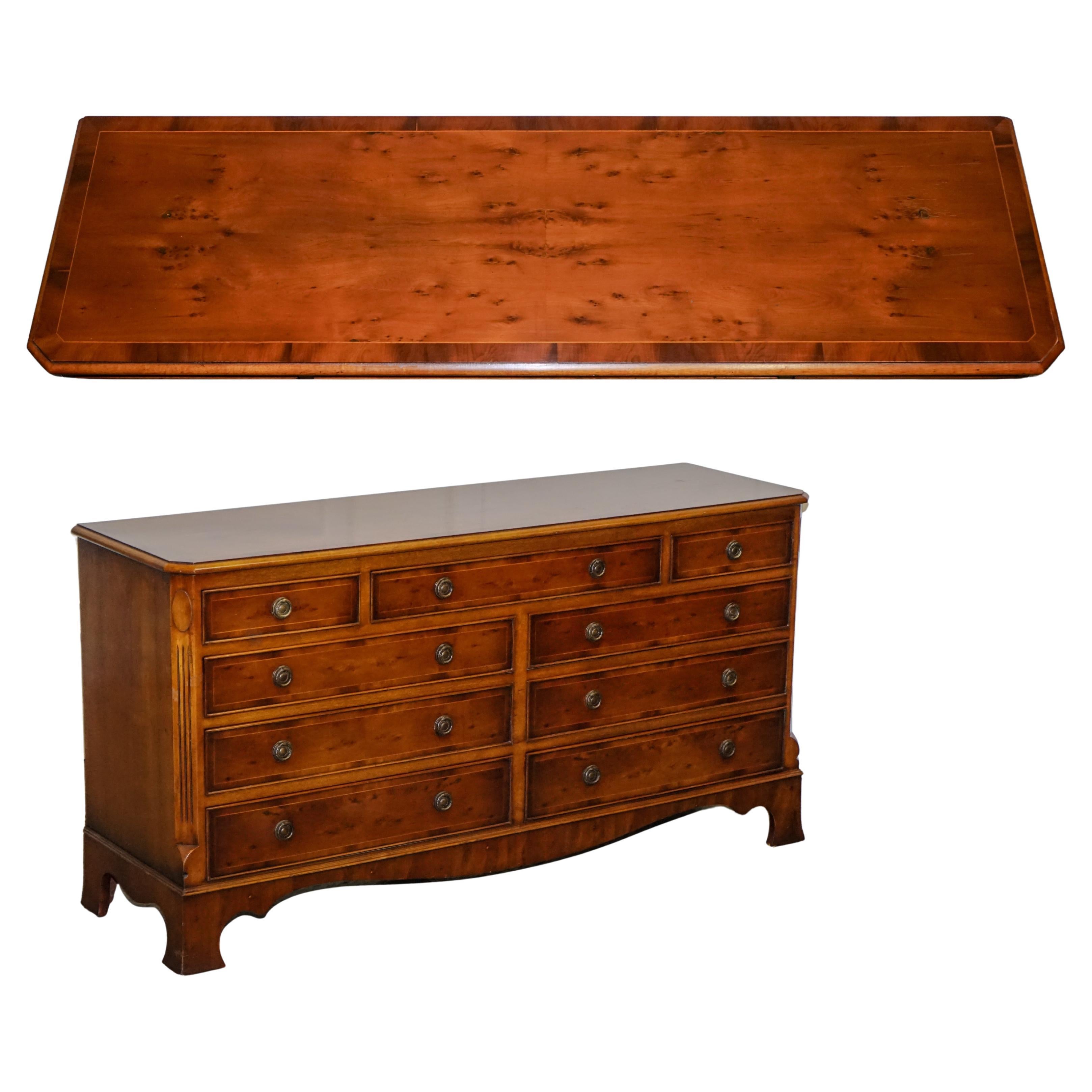 STILE GEORGIANO H. H. BANCHETTO DI CASSETTI IN NOCE HUDSON BURR QUALITA' MADE