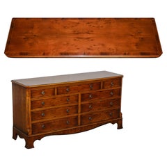 GEORGIAN STYLE H.G. HUDSON BURR WALNUT SIDEBOARD BANK OF DRAWERS QUALiTY MADE