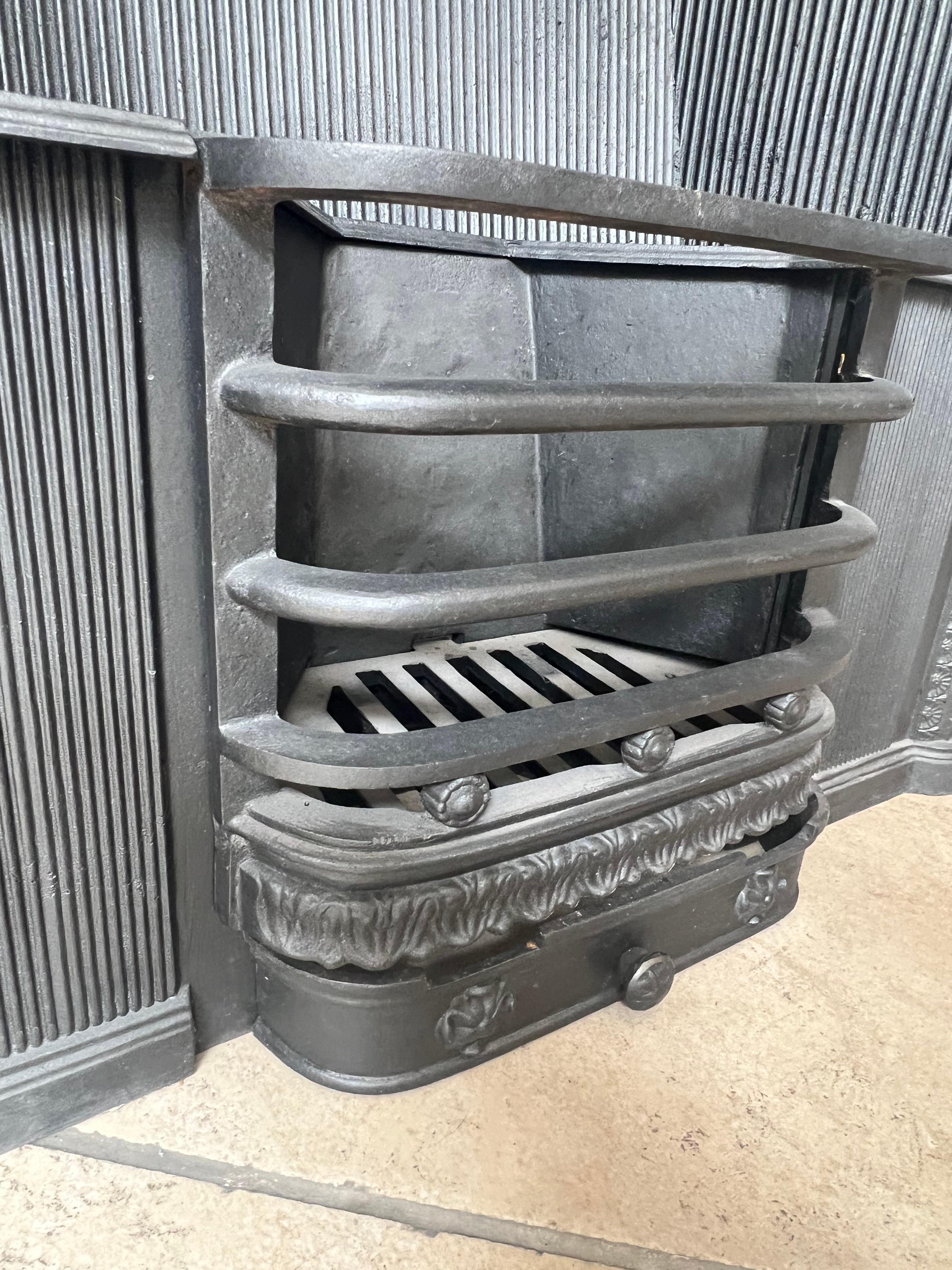 Georgian Style Hob Grate Blackened Cast-Iron Fireplace Insert 5