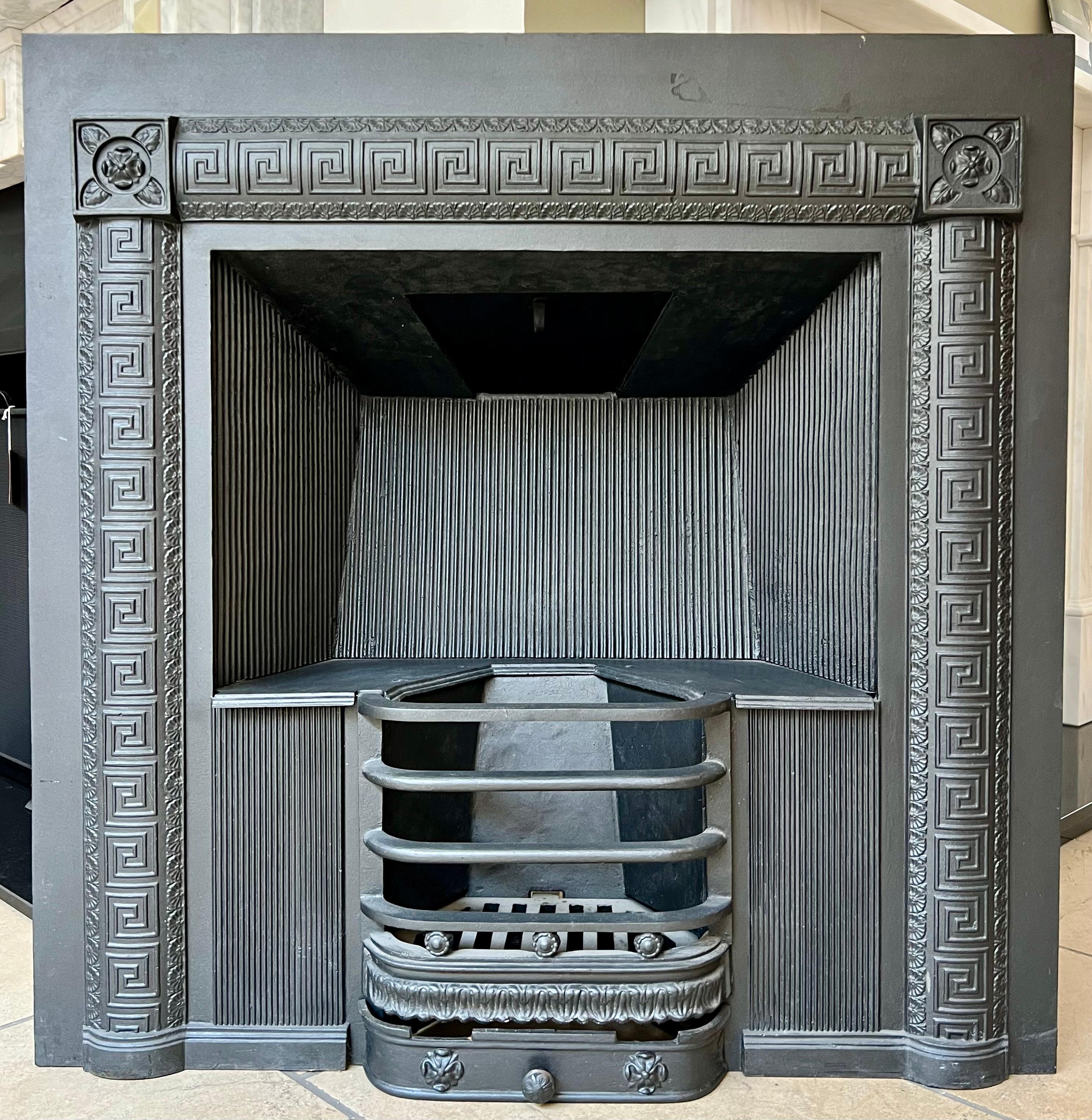 Georgian Style Hob Grate Blackened Cast-Iron Fireplace Insert 8