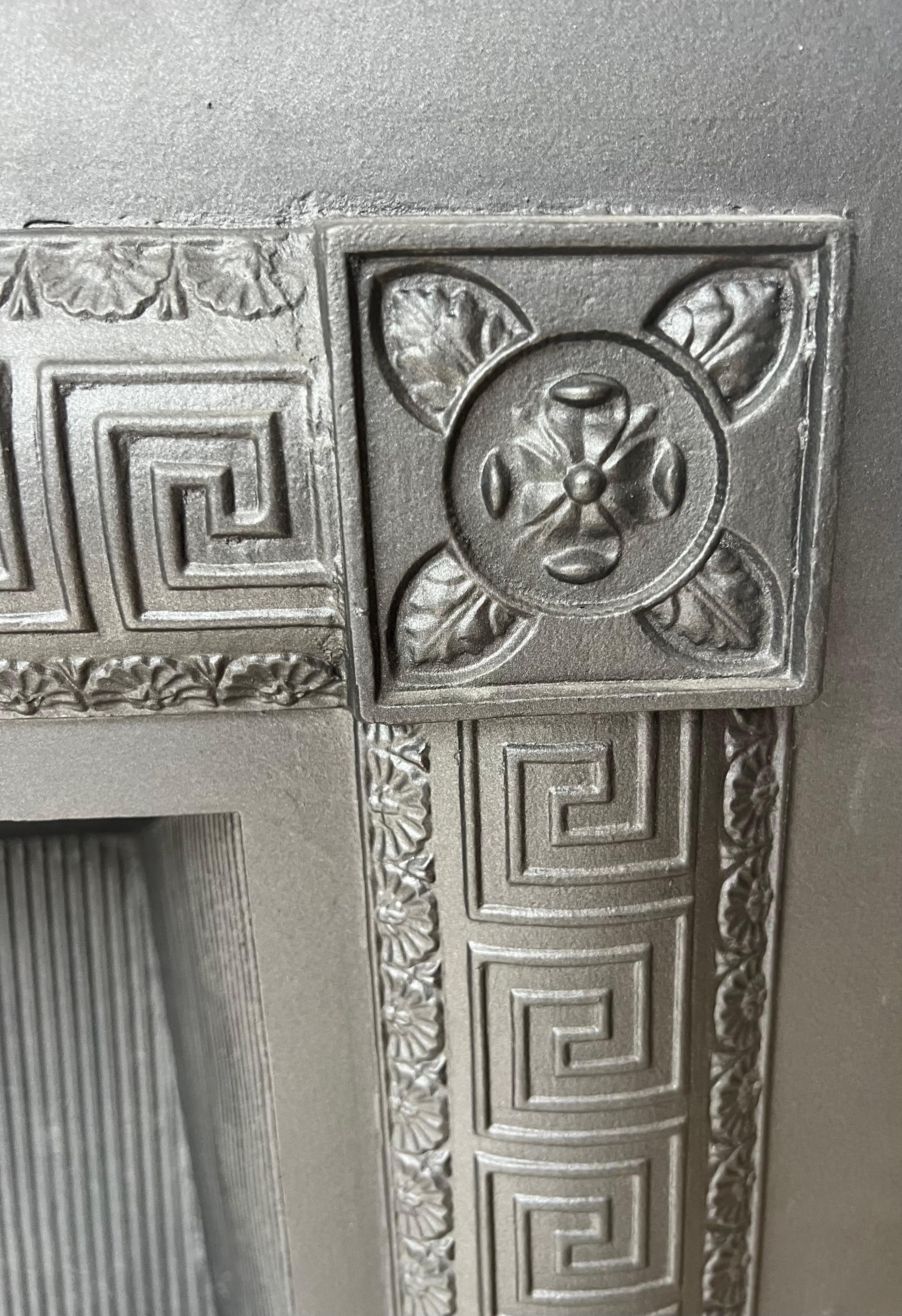 English Georgian Style Hob Grate Blackened Cast-Iron Fireplace Insert