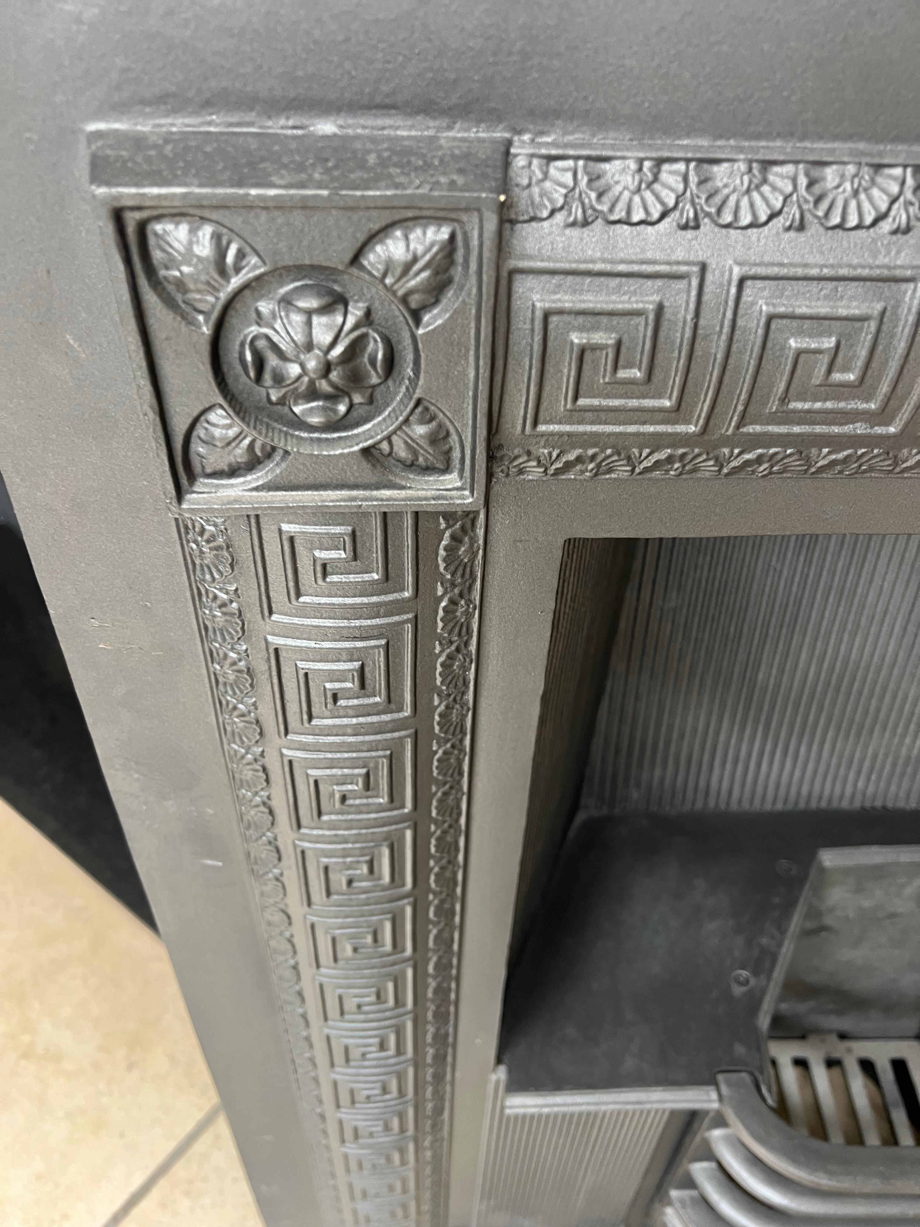 20th Century Georgian Style Hob Grate Blackened Cast-Iron Fireplace Insert